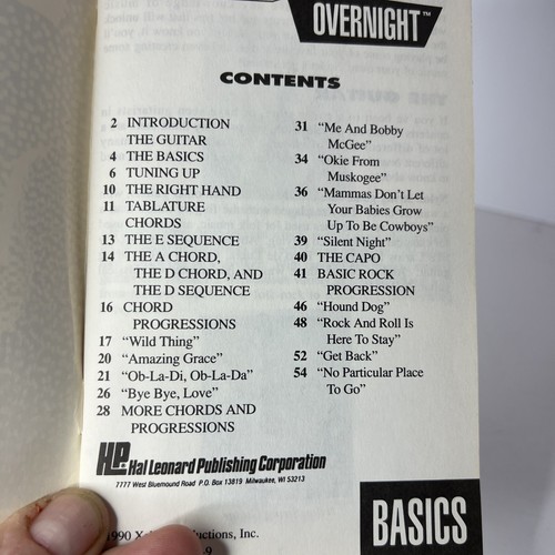 Play Guitar Overnight Basics 1987 VHS Booklet Steve Ross Great Condition - Picture 10 of 13