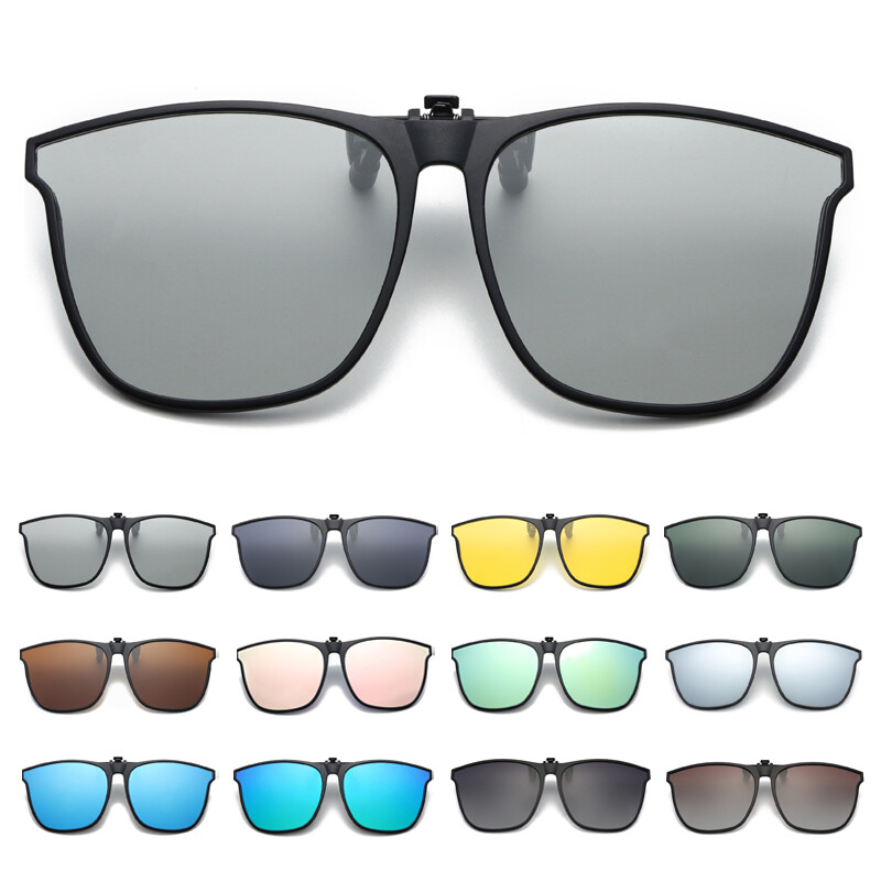Polarized Clip On Flip Up Sunglasses Over Prescription Glasses