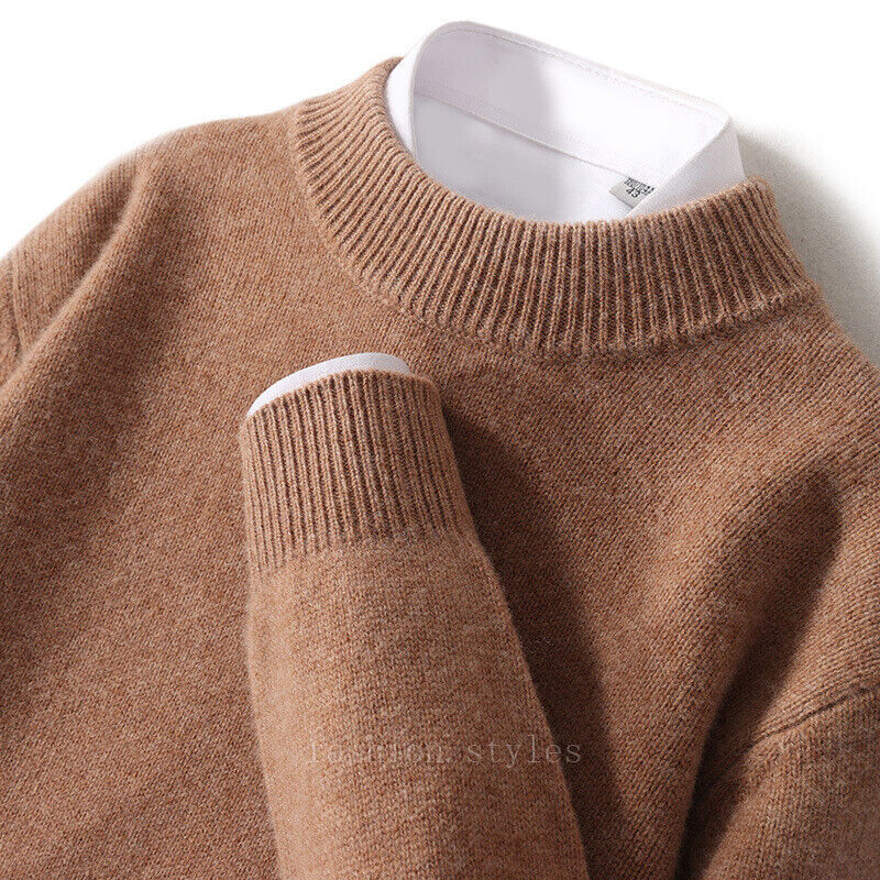 Loose Black Letter Thick Mink Hair Knitted Men Sweater Tops Winter