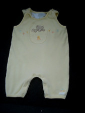 Vintage Carter's Infant Yellow One Piece Tan Fuzzy Bear Size 0-3 Months