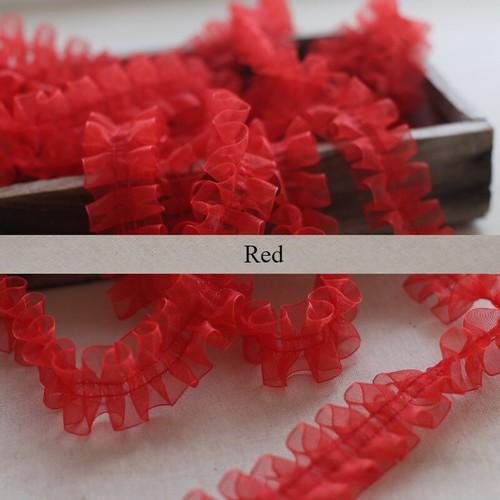 10 Yard DIY Pleated Organza Lace Trim Sew Mesh Edging Accessories Dress Material - Picture 8 of 16