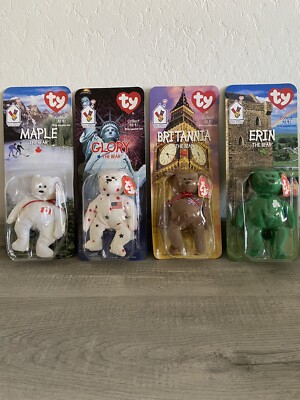 TY Beanie Babies Mcdonalds International Bears Set Of 4 Original  RARE NEW 