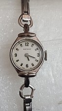Vintage Benrus 6469 413 Mechanical Ladies Round Wind-Up Silver-Tone Watch
