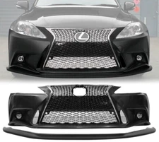 For 2006-2013 Lexus IS250 IS350 Conversion to 14+ F-Sport Front Bumper + Lip+FOG