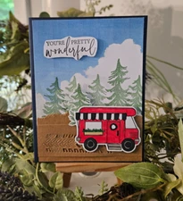 STAMPIN UP CARD KIT- CAMPER YOU'RE PRETTY WONDERFUL  Makes 4-Set #25.374