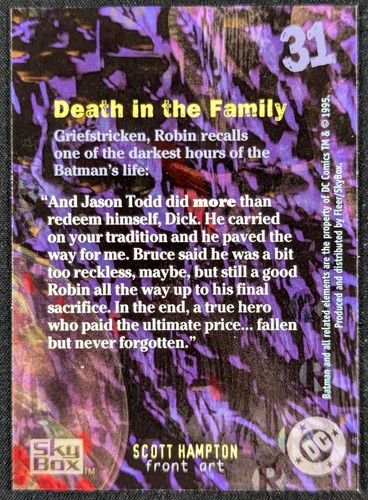 Robin Joker Batman 1995 Master Series Skybox DC Card #31 (NM) - Bild 2 von 2