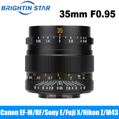 Brightin Star 35mm F0.95 APS-C Fixed Focus Lens for Canon Nikon Sony Fuji M4/3