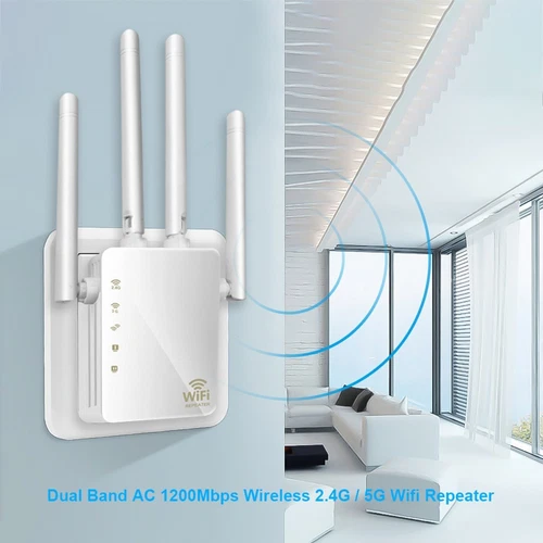 1200Mbps Dual Band Wireless WiFi Extender Repeater Router Range Signal Booster - Picture 13 of 17