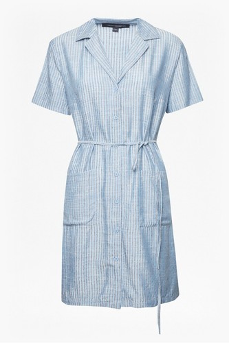 French Connection Shirt Dress Laiche Stripe Sizes 8-14 BNWT RRP £75 Bonnie Blue - Picture 3 of 7