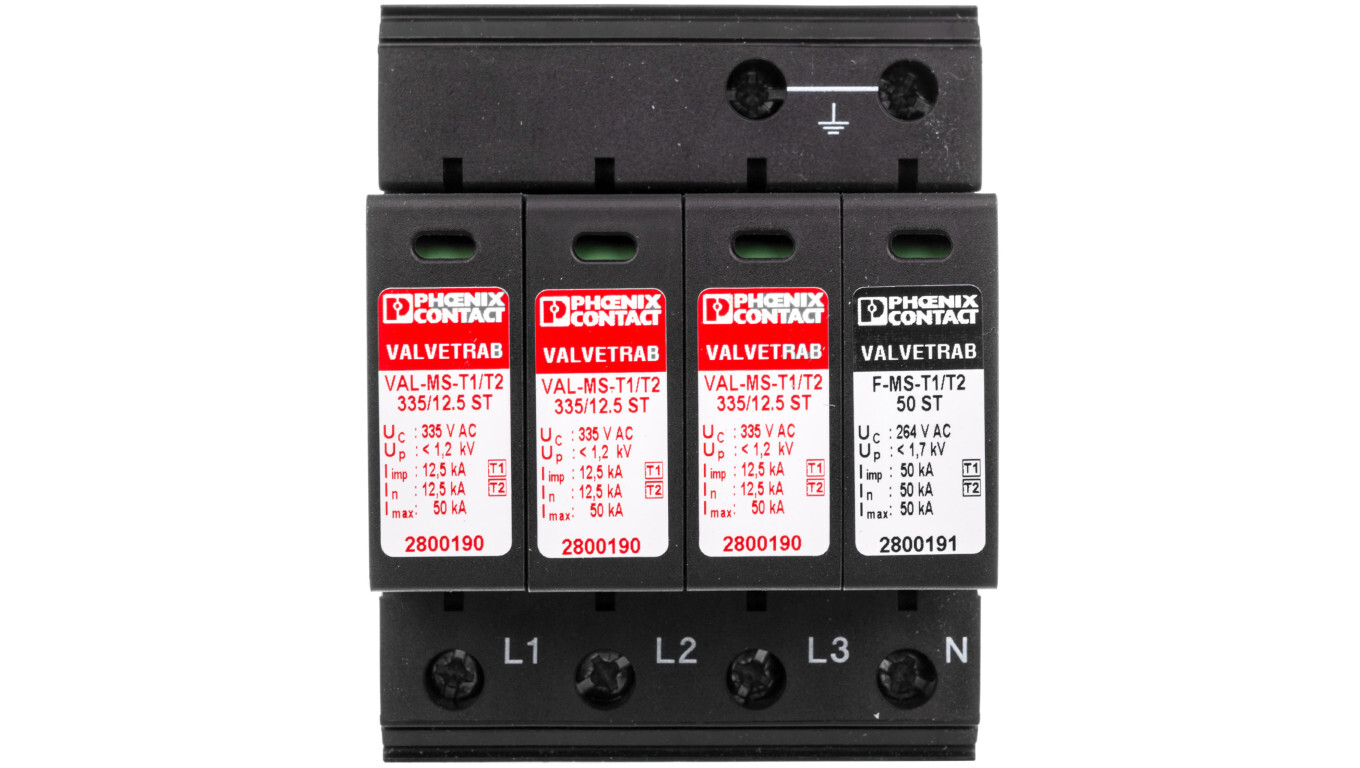 Surge arrester type 1+2 3P+N VAL-MS-T1/T2 335/12.5/3+1 2800184 /T2UK