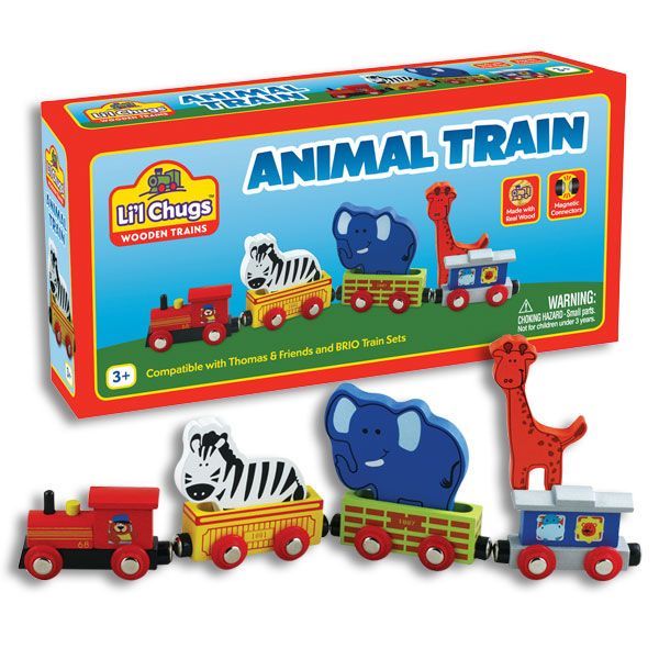 Wooden Animal Train 7 Pcs Set Compatible With Thomas & Friends Brio