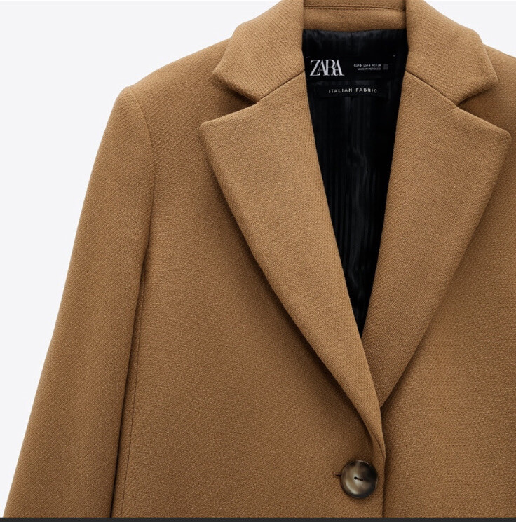 ZARA MANTECO WOOL BLEND COAT CAMEL NWT 2296/694 XS New image 4