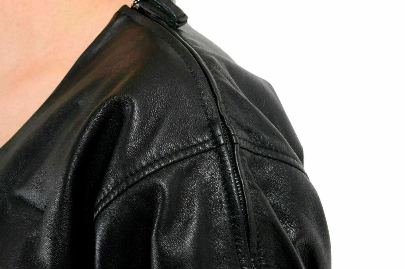 Abito a tunica Maison Margiela 1 donna 100% pelle guaina nera US M IT 42