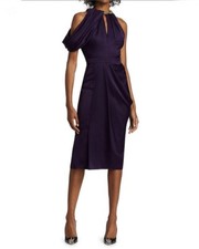 Alexander McQueen One Shoulder Silk Draped Purple Dress NWT 38 Small RGT 🌹