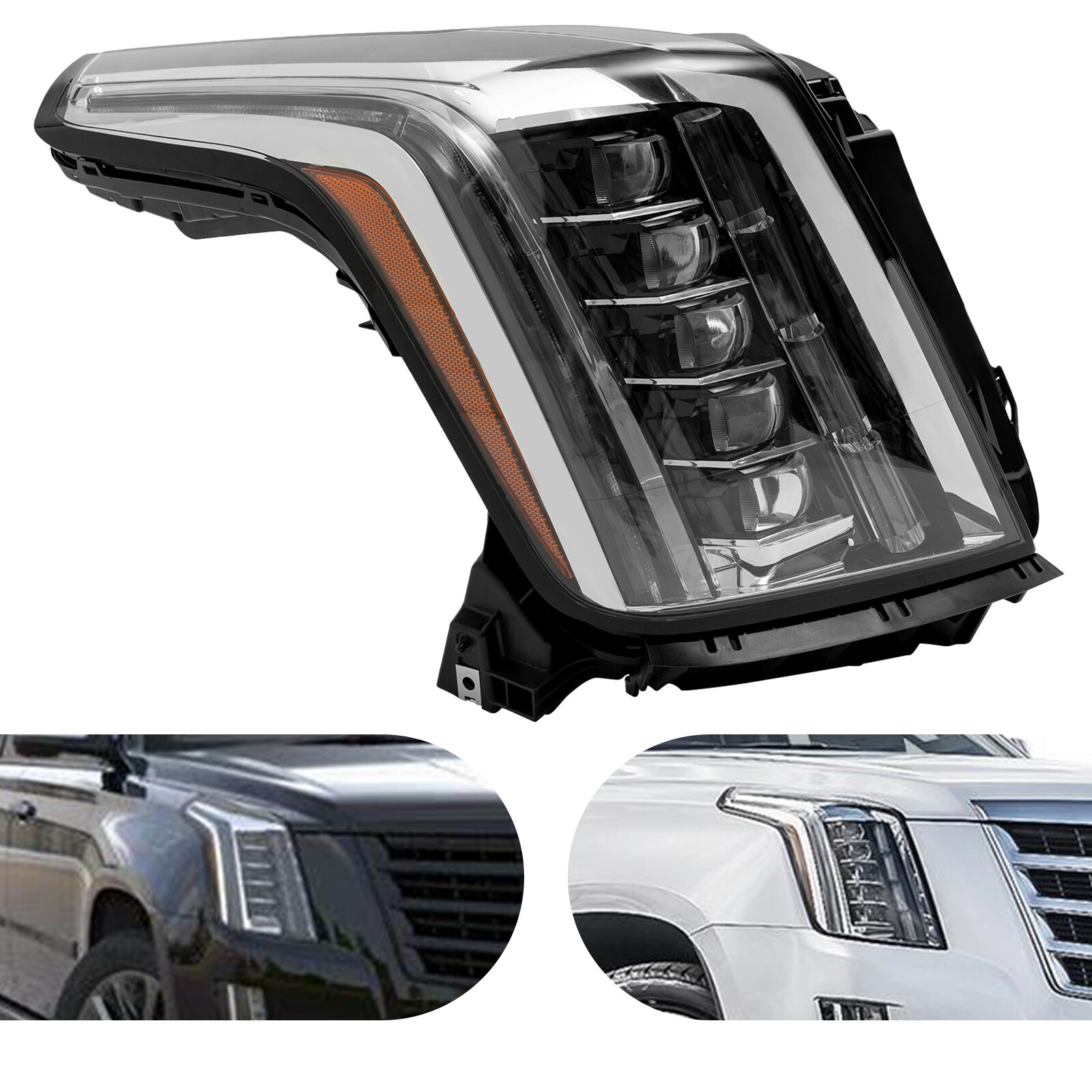 For 2015-2020 Cadillac Escalade ESV LED Headlight Passenger Projector Headlamp