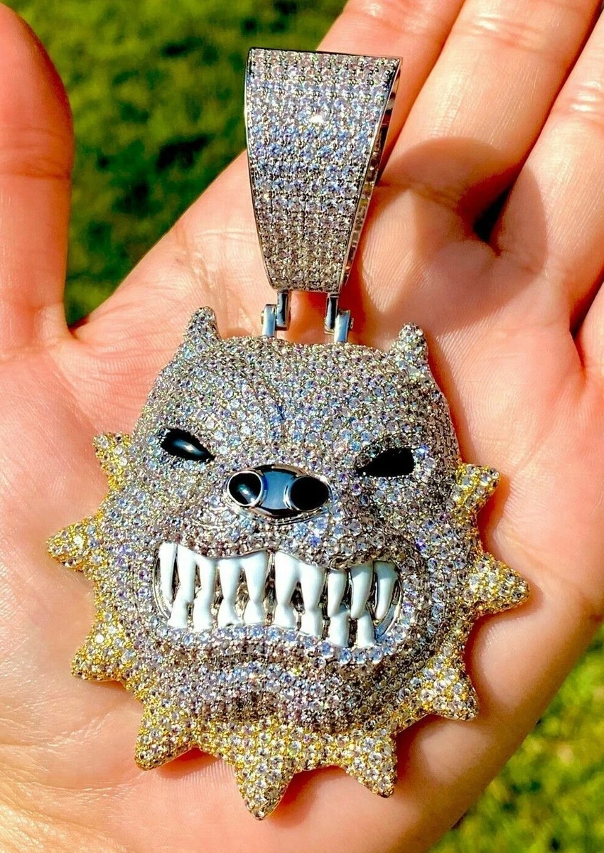 Iced out silver pendant deals