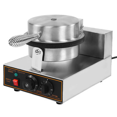 Electric Stainless Steel Ice Cream Waffle Cone Maker Non Stick Pan For Shop Home