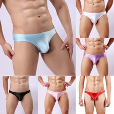 Men Underwear Boxer Briefs Shiny Shorts Panties Bulge Pouch Underpant Knicker  