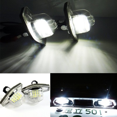 2x White 6000K 18-SMD LED License Plate Light Lamp For Honda Insight Civic Coupe