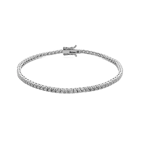 Bracciale in argento Sterling 925 con zirconi bianchi lucidi per