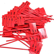 100 RED Tamper-resistant Plastic Truck Seals 12" INVENTORY TAGS MONTH YEAR HR