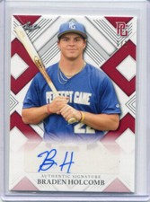 2022 Leaf Perfect Game All-American Blank Back Red Braden Holcomb Auto 1/1