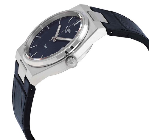 Tissot PRX T-Classico Swiss Made Pelle Quadrante Al Quarzo 100M Orologio Uomo - Picture 2 of 3