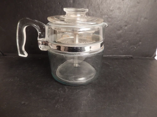 Vintage Pyrex Flameware Glass Percolator Coffee Pot 7756-B 6 Cup Complete