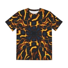 All Over Print Adult T Shirt Fire Lightning Biker Rave Y2K Style Flames AOP Cool