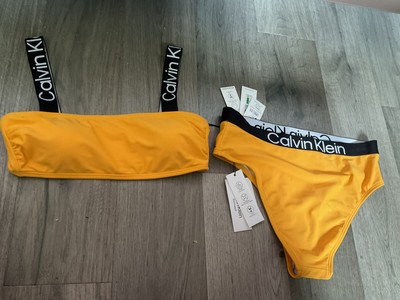 NWT Calvin Klein | Logo Square Neck Sexy Cut Two Piece Bikini Bathing Suit