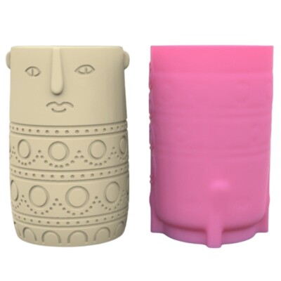 Flexible Planter Mold Artistic Silicone Mold for Crafting Unique Cement Planters