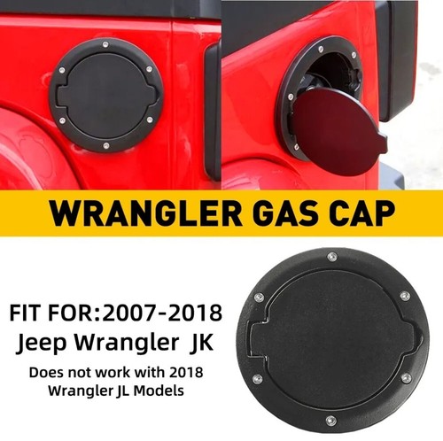JeCar Aluminum Gas Cap Fuel Filler Door Cover for Jeep Wrangler 2007-2018 JK JKU - Bild 1 von 12