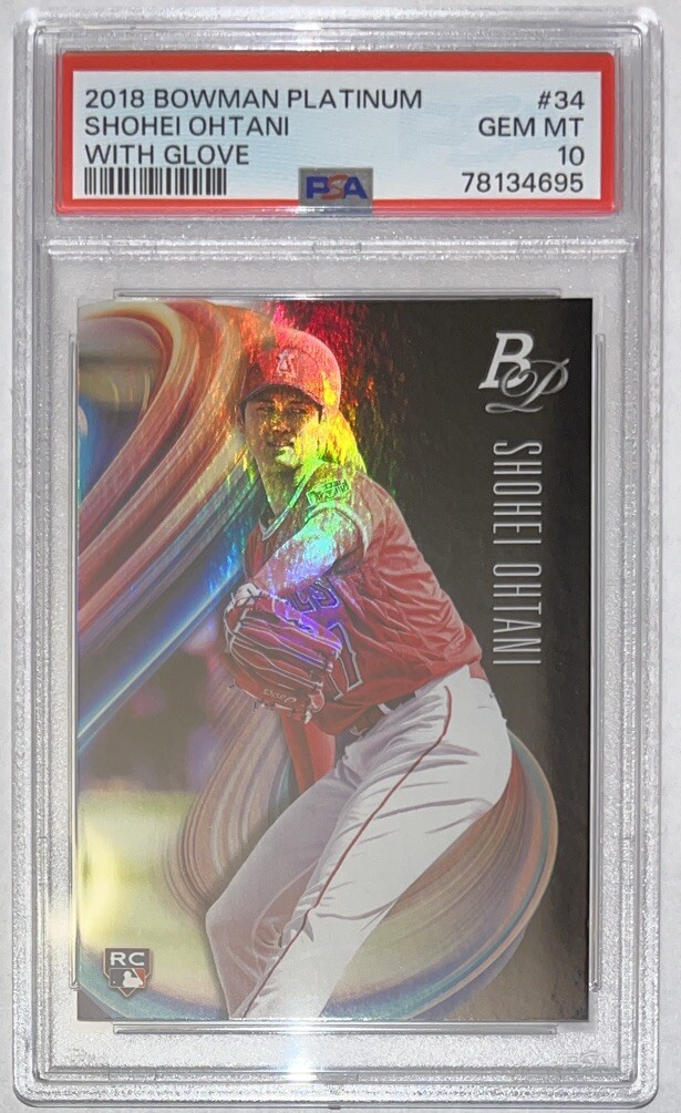 2018 BOWMAN PLATINUM WITH GLOVE- SHOHEI OHTANI RC/ rookie 2018 BOWMAN PLATINUM WITH GLOVE- SHOHEI OHTANI RC/ rookie