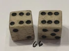 Authentic Civil War Era  Pair Bone (Bovine) Dice 3/8+”