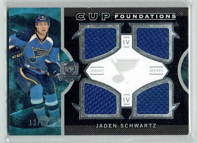 12-13 UD Upper Deck The Cup Foundations  Jaden Schwartz  /25  Quad Jerseys