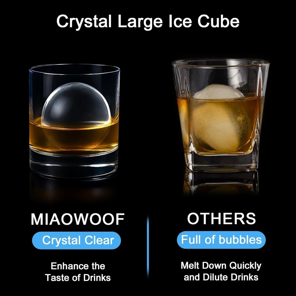 Máquina de cubitos de hielo transparente, máquina de bolas de hielo transparente grande de acero inoxidable de 2,5 pulgadas Foto 4 de 4