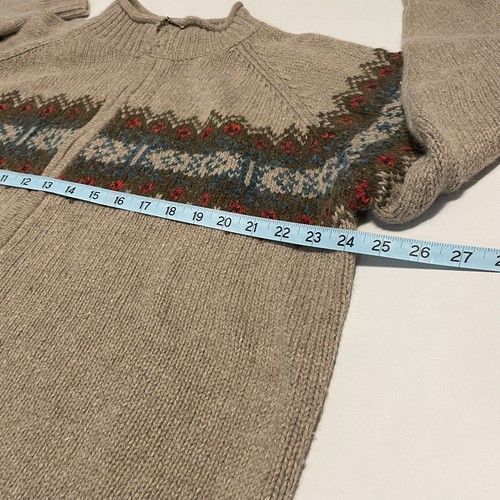Vintage Evan Piccone Damen 1X Fair Isle Full Zip Pullover hellbraun braun - Bild 5 von 6