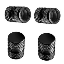 Tire Valve Stem Caps - 4 Pack Anti-Corrosion Premium Anodized Universal Black