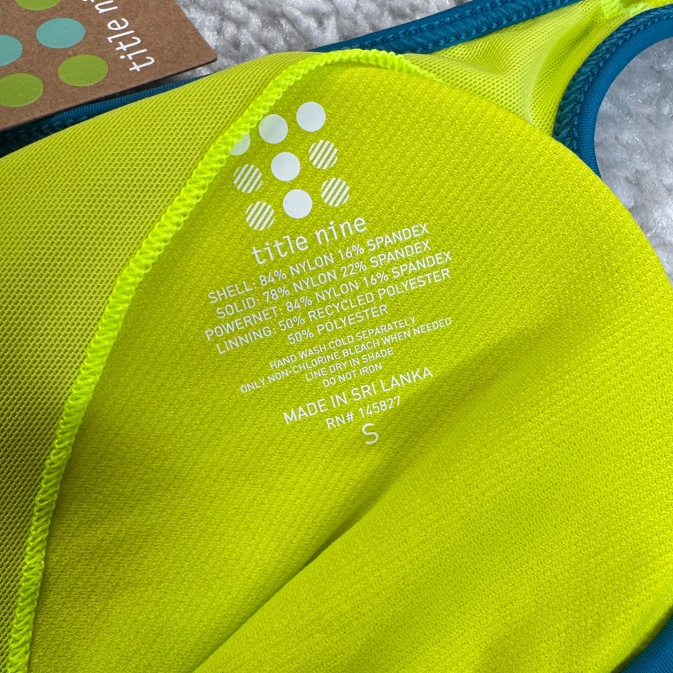 Top de natación de bikini Title Nine azul aguamarina petardo para mujer pequeño NUEVO Foto 4 de 4