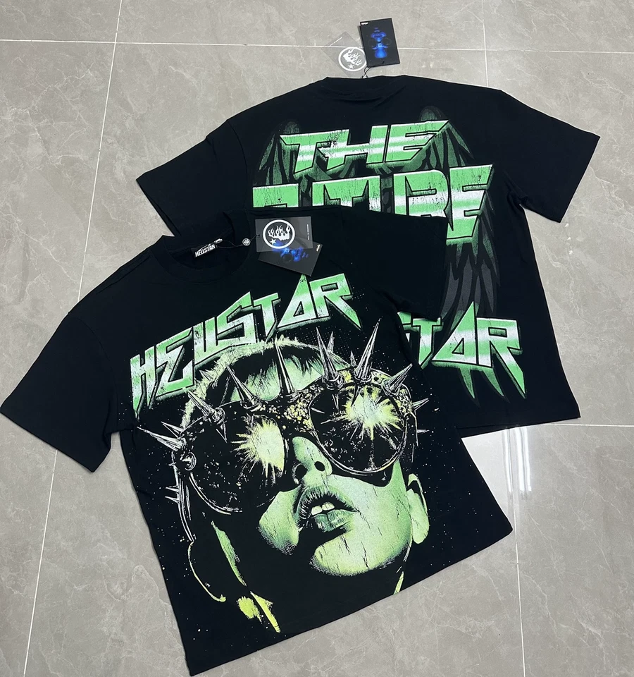 American High Street Hell Star 2025 hombres y mujeres estampado pesado informal suelto Foto 2 de 4