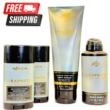 Graphite Bath Body Works 4 Piece Set Body Spray Cream 2 Deodorant