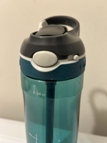 Botella de agua Contigo AutoSpout 24 oz. Tapa recortable de plástico verde azulado Ashland - Imagen 7 de 8