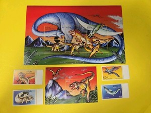  MALDIVES DINOSAURS PREHISTORIC ANIMALS FAUNA  Stamp Set 