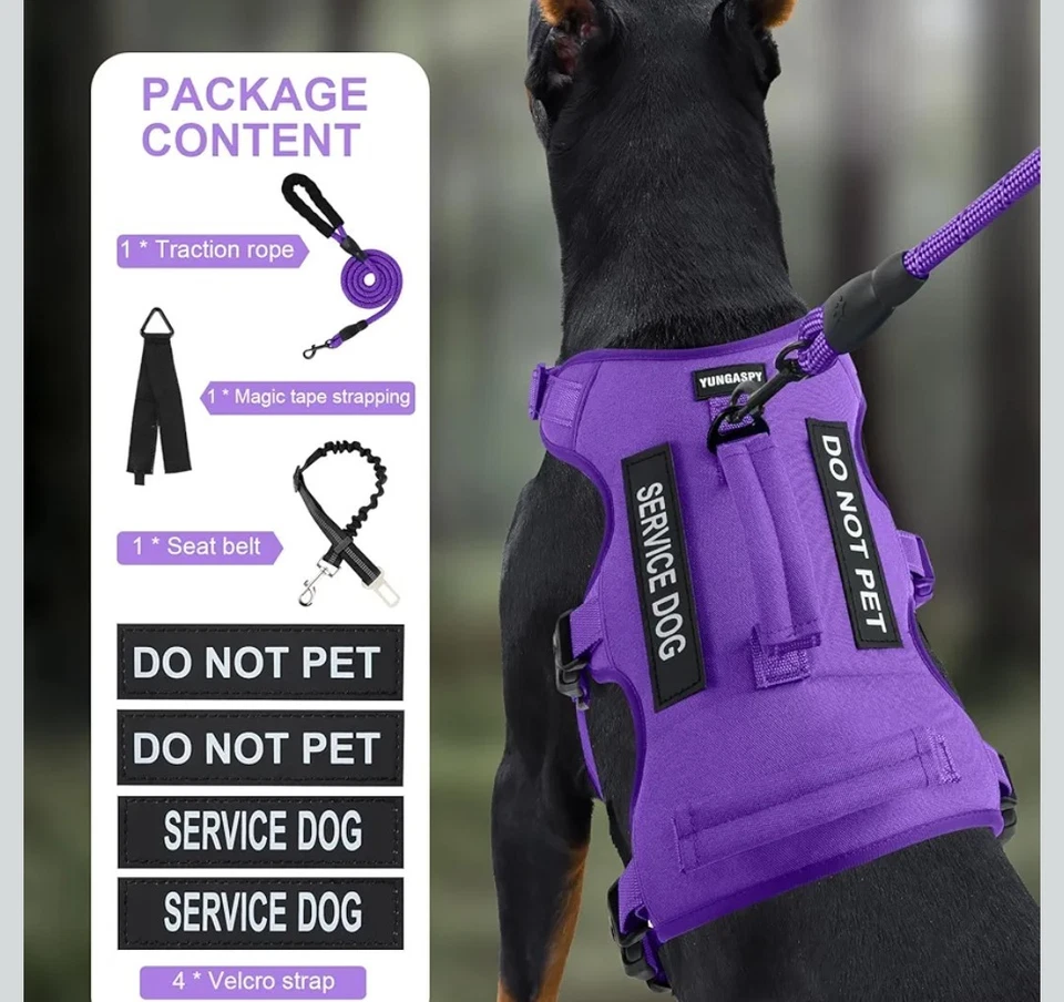 Escape Proof Dog Harness for Small Medium Dogs Six Point Adjustable (S/M) Purple - Image 3 of 4