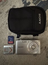Sony Cyber-Shot DSC-W710 Silver 16.1 MP Digital Camera W Battery  SD   TESTED  