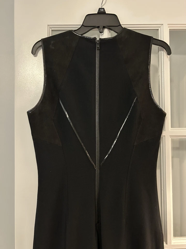 Vestido de traje Helmut Lang negro de lana con ribete de viscosa para mujer talla 10.  Se adapta a más 4. Foto 3 de 3