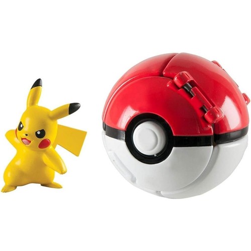 Pokemon Throw 'N' Pop Poke Ball Pikachu (Standing) & Poke Ball Figure Set A9 - Picture 2 of 3