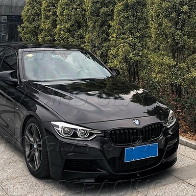 PAINTED BLACK FRONT BUMPER BODY LIP FIT 12-18 BMW F30 3-SERIES M-TECH M-SPORT