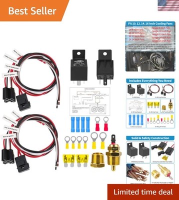 Automotive Relay Thermostat Switch Kit for Radiators Fans Temperature Sensor ...