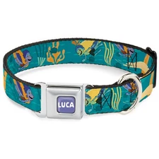 Dog Collar DYAOM-LUCA Logo Full Color Lavender/White Luca and Alberto Sea Monste